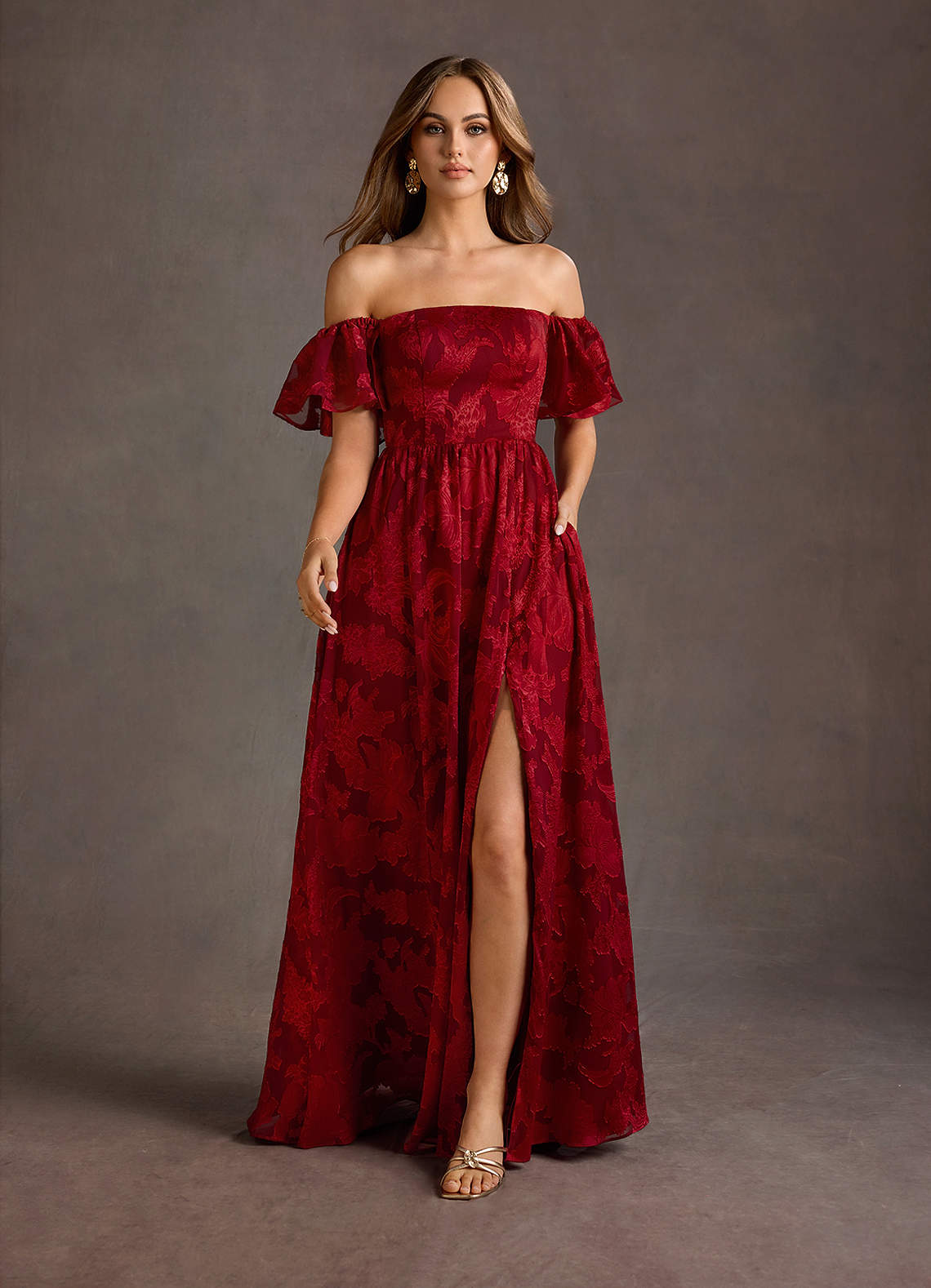 Victoria Ruby Red Maxi Dress  Dress - WSBYTLP