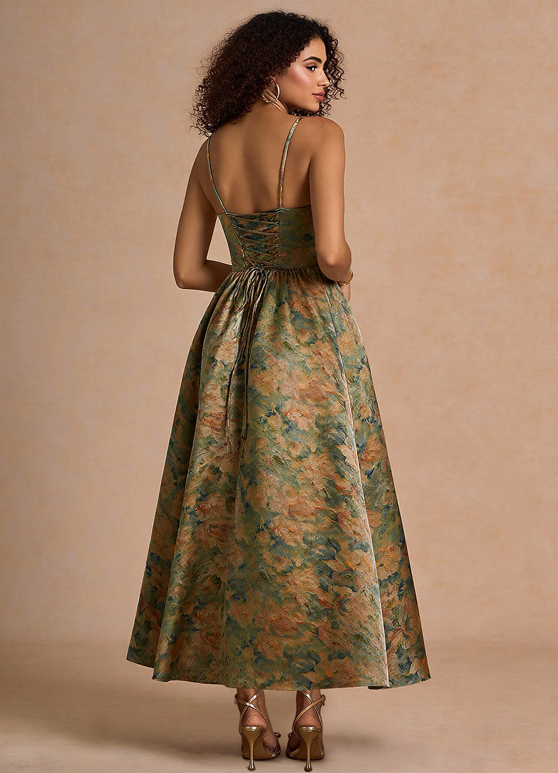 Ziva Vintage Teal Maxi Dress  Dress - WSBYTLP