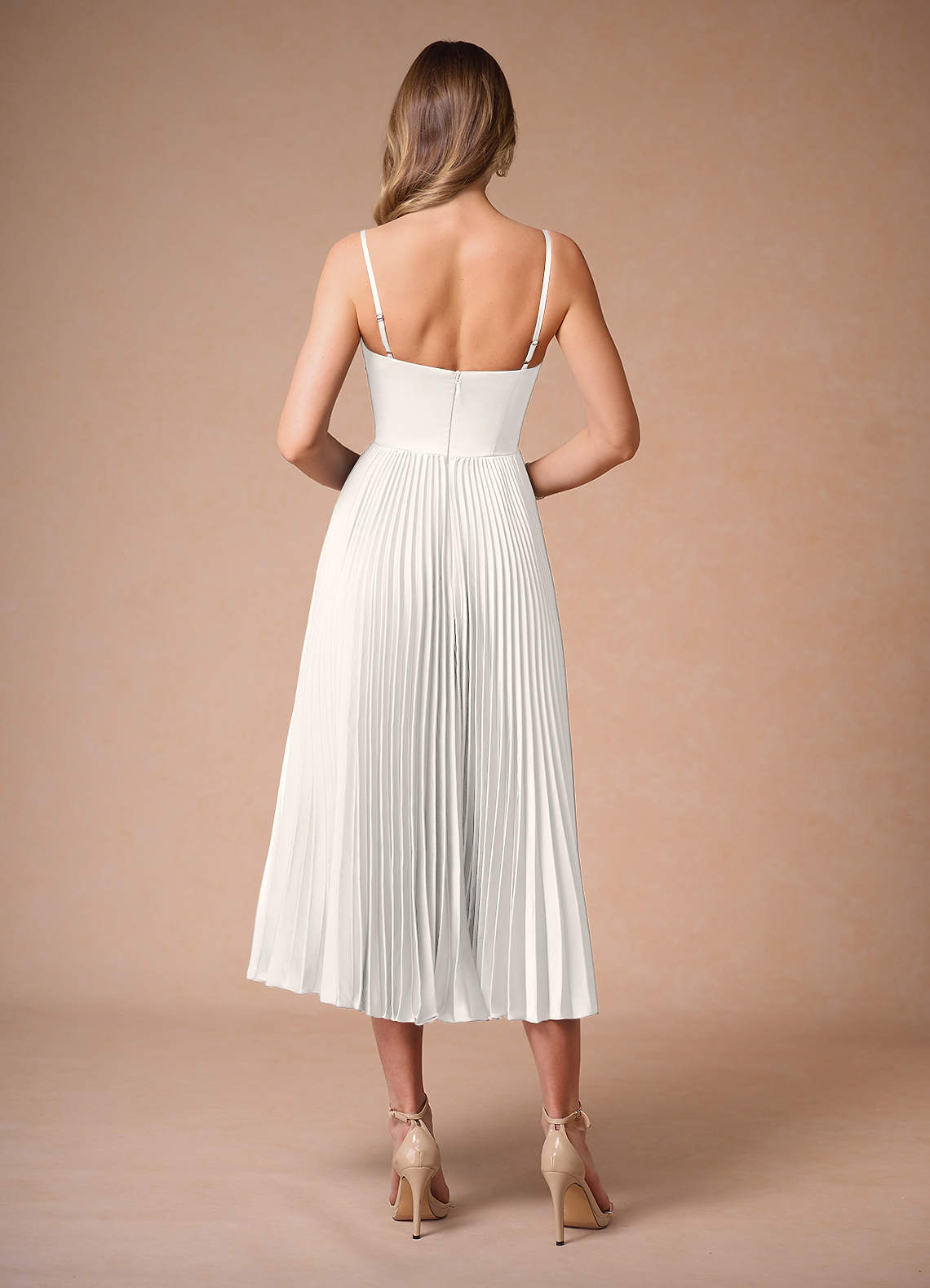 Léna White Pleated Midi Dress  Dress - WSBYTLP