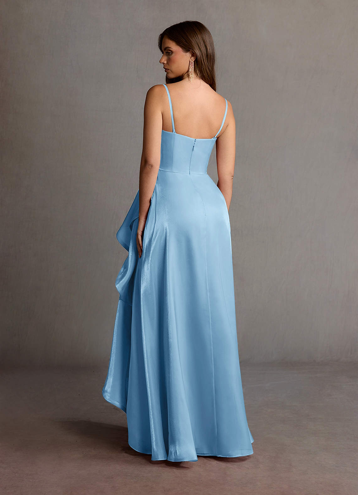 Manon Mint Blue Handkerchief Gown  Dress - WSBYTLP