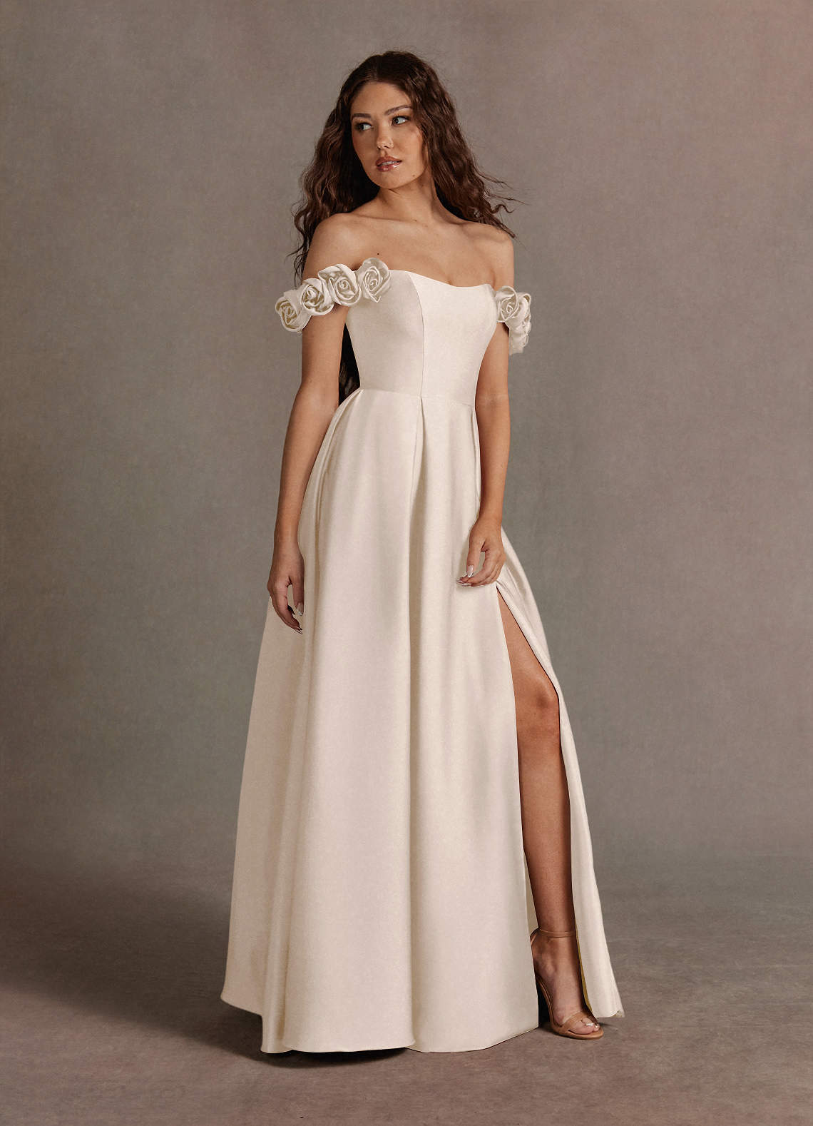 Jessie Cream Rose Straps Gown  Dress - WSBYTLP