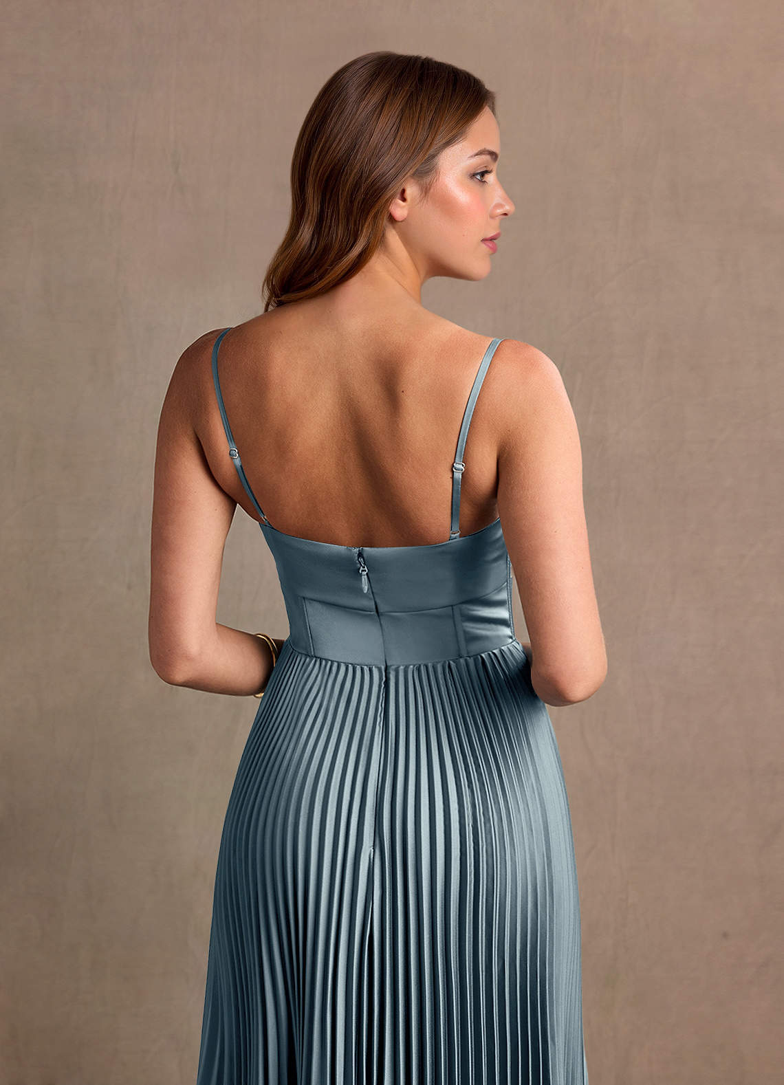 Tyla Powder Blue Pleated Maxi Prom Dress  Dress - WSBYTLP