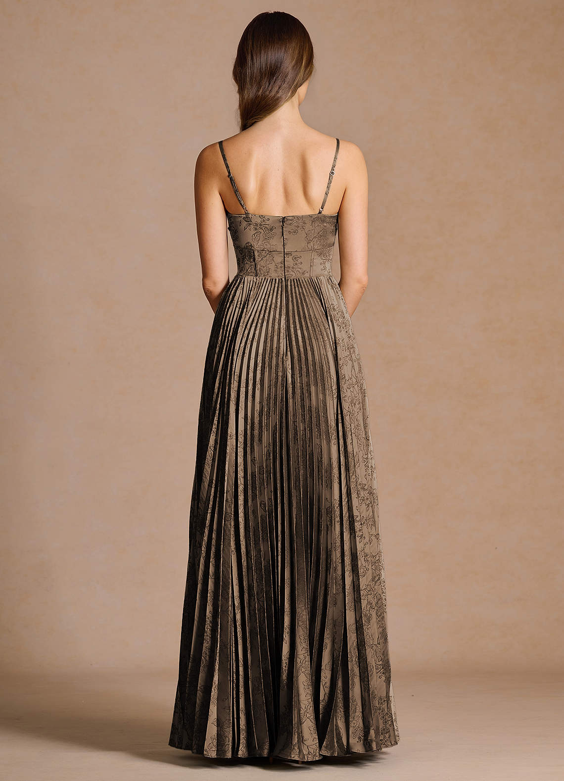 Vesper Coffee Brown Maxi Dress  Dress - WSBYTLP