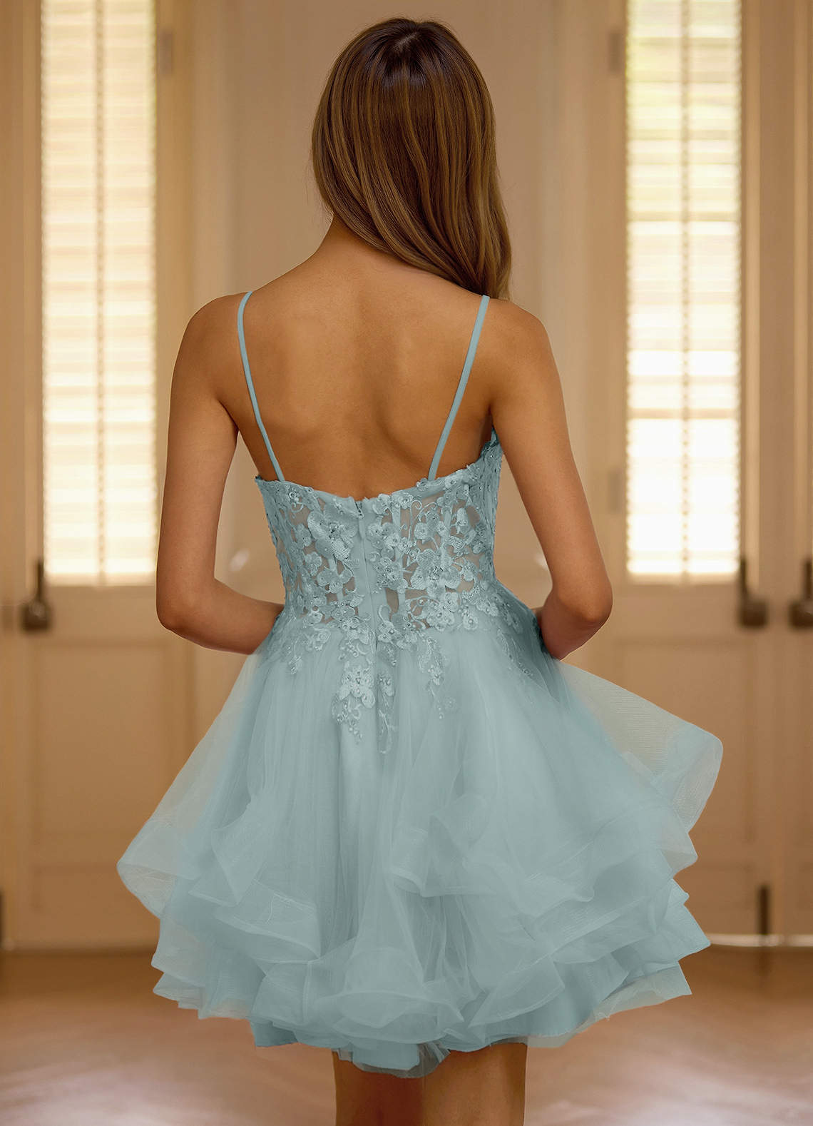 Viviara Blue Mini Dress  Dress - WSBYTLP