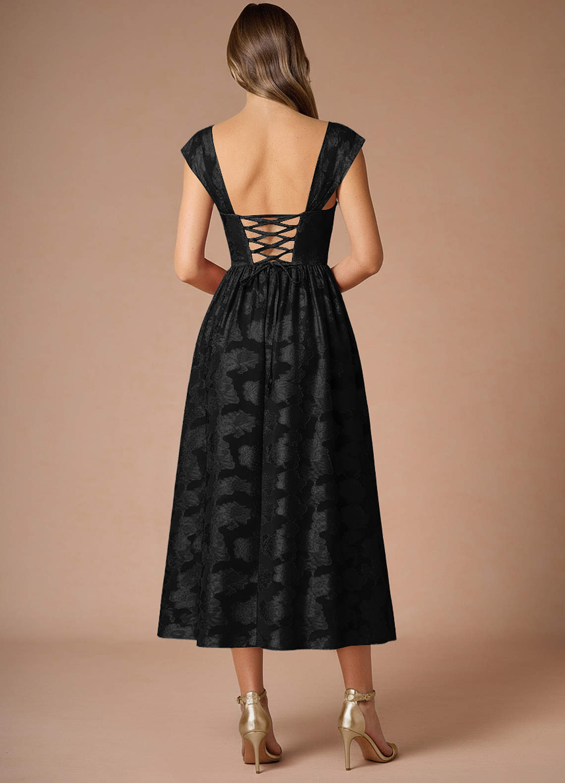 Dana Black Midi Dress  Dress - WSBYTLP