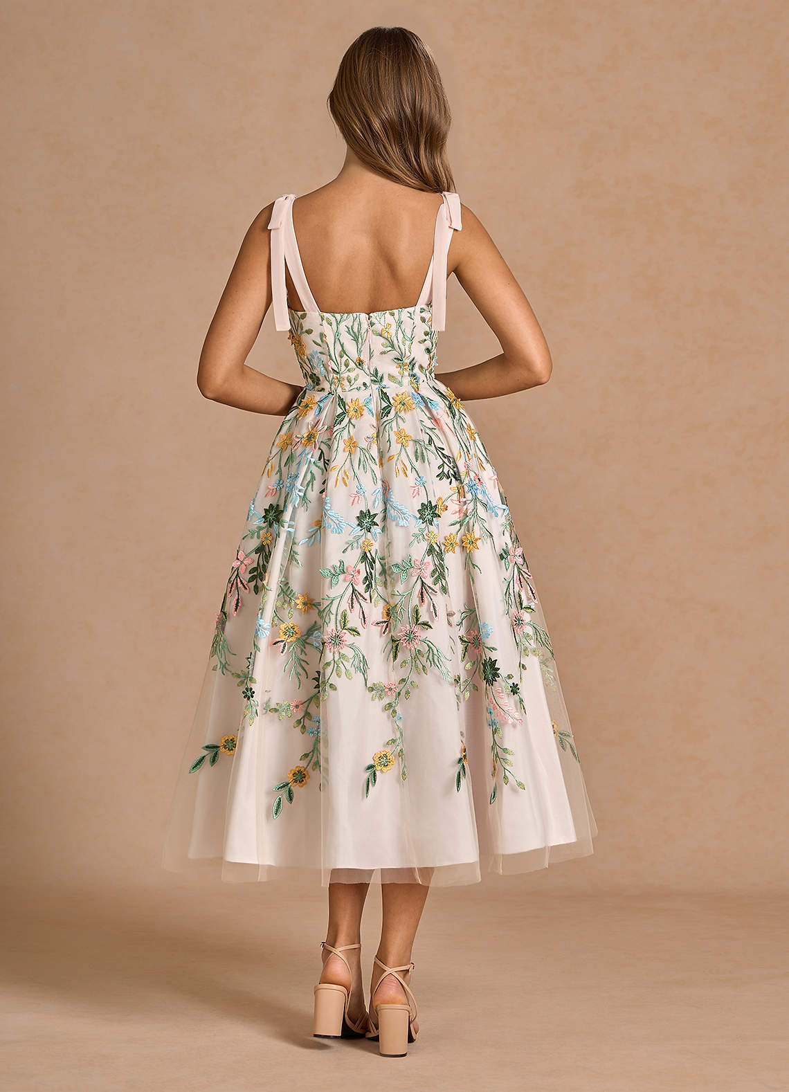 Aurelie Blush Pink Multi Midi Dress  Dress - WSBYTLP