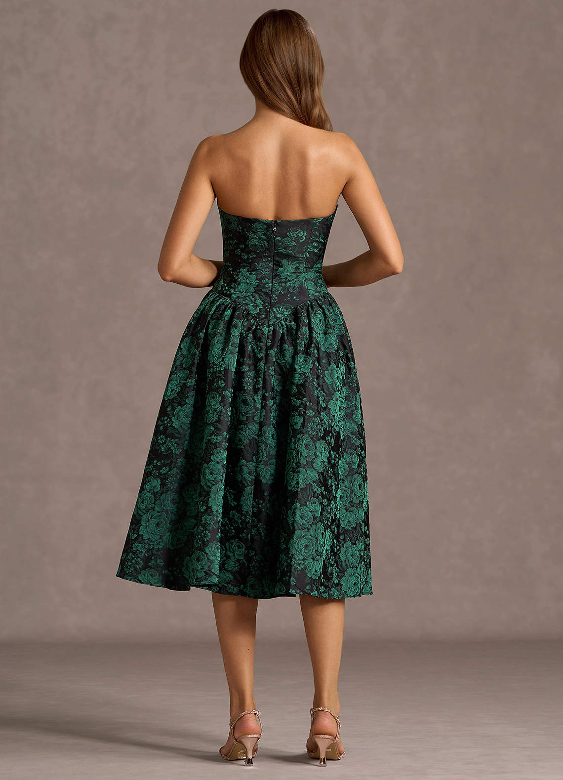 Aurora Black Emerald Midi Dress  Dress - WSBYTLP