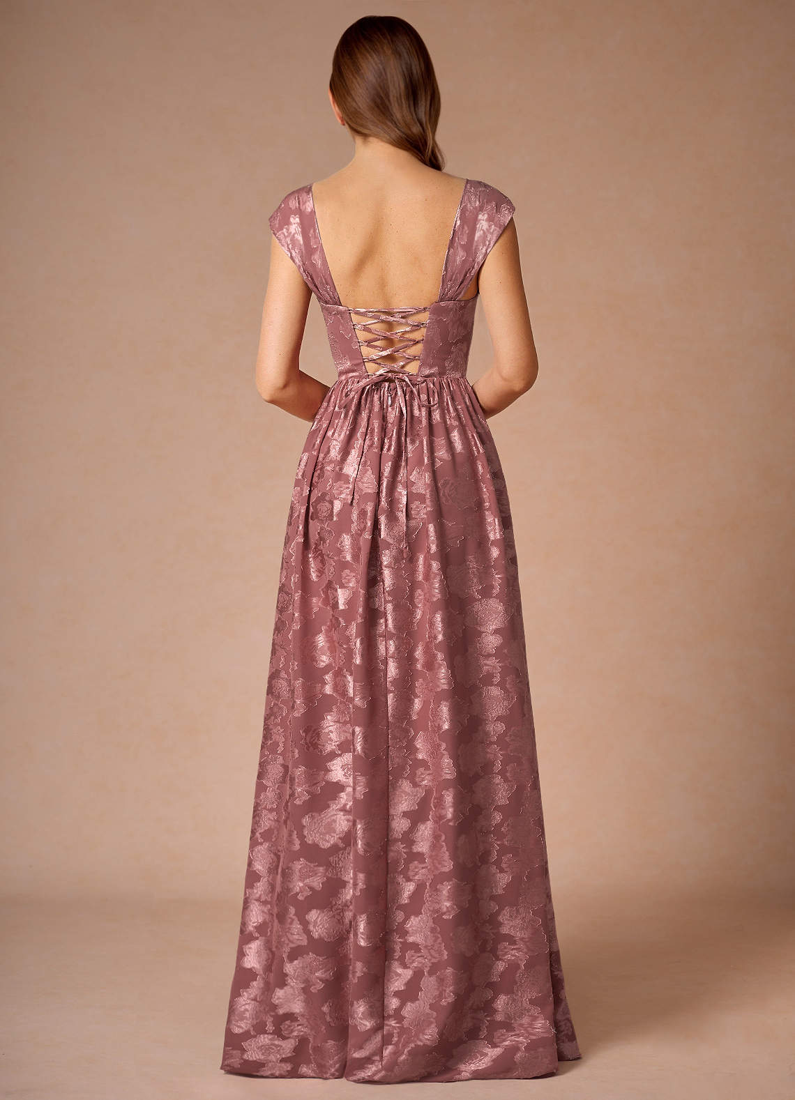 Hazel Vintage Rose Pleated Maxi Prom Dress  Dress - WSBYTLP