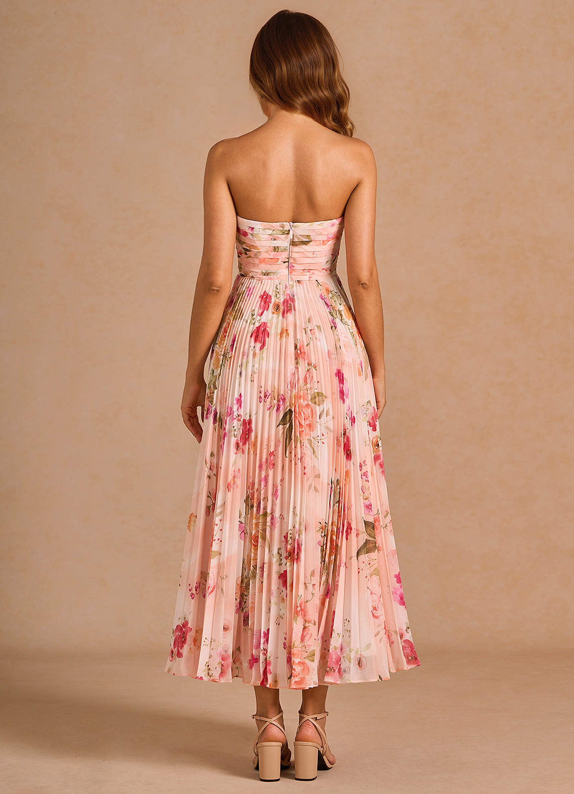 Celestine Abstract Bouquet Floral Midi Dress  Dress - WSBYTLP