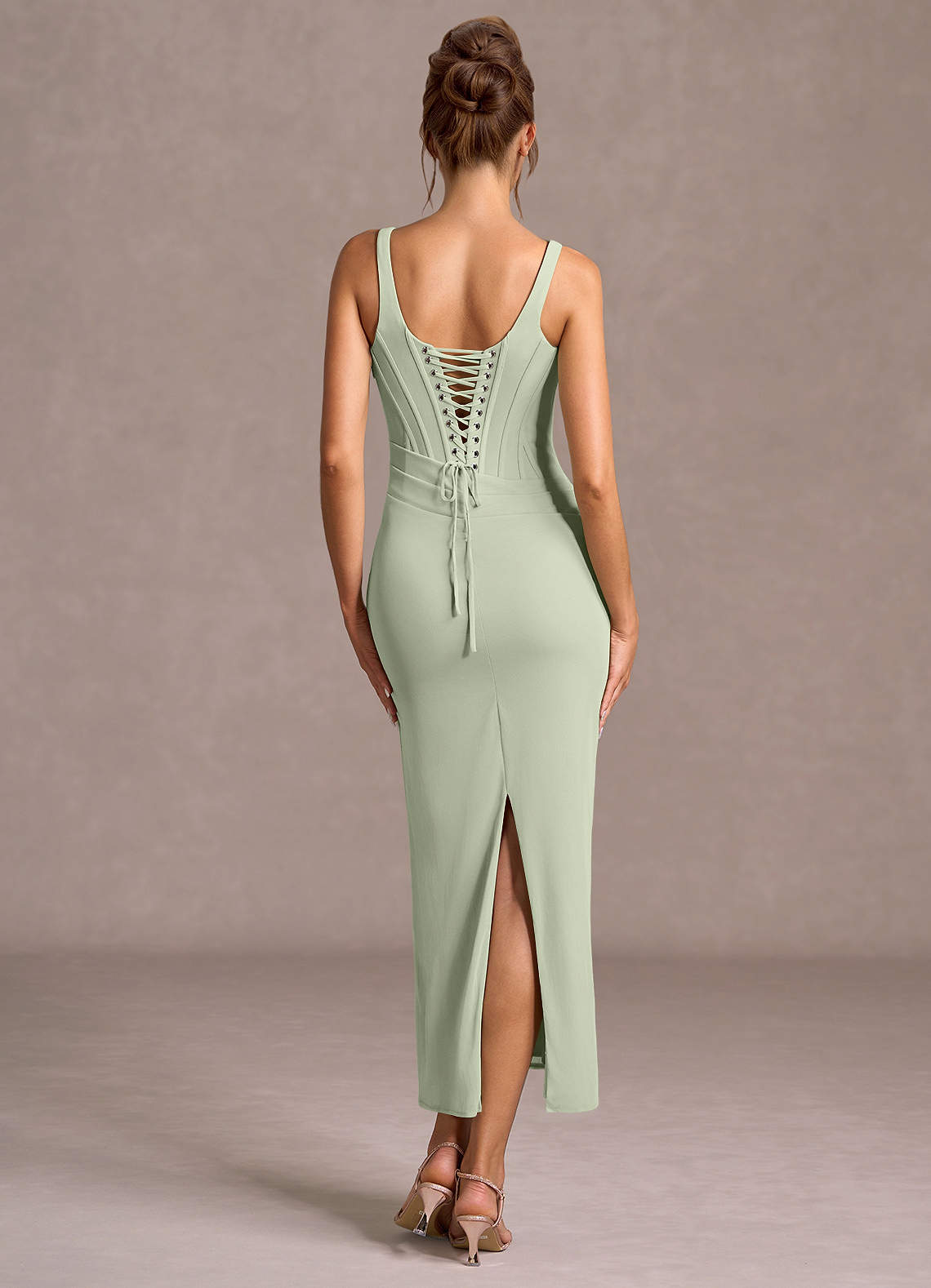 Galiana  Light Green Maxi Dress  Dress - WSBYTLP