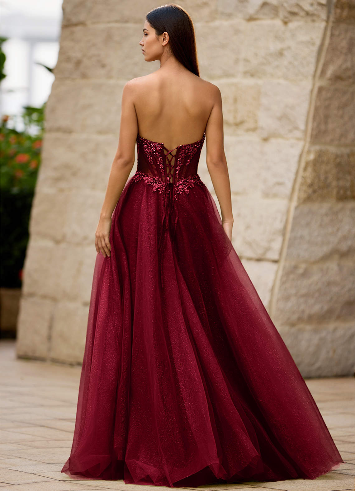 Brilliance Red Glitter Prom Dress  Dress - WSBYTLP