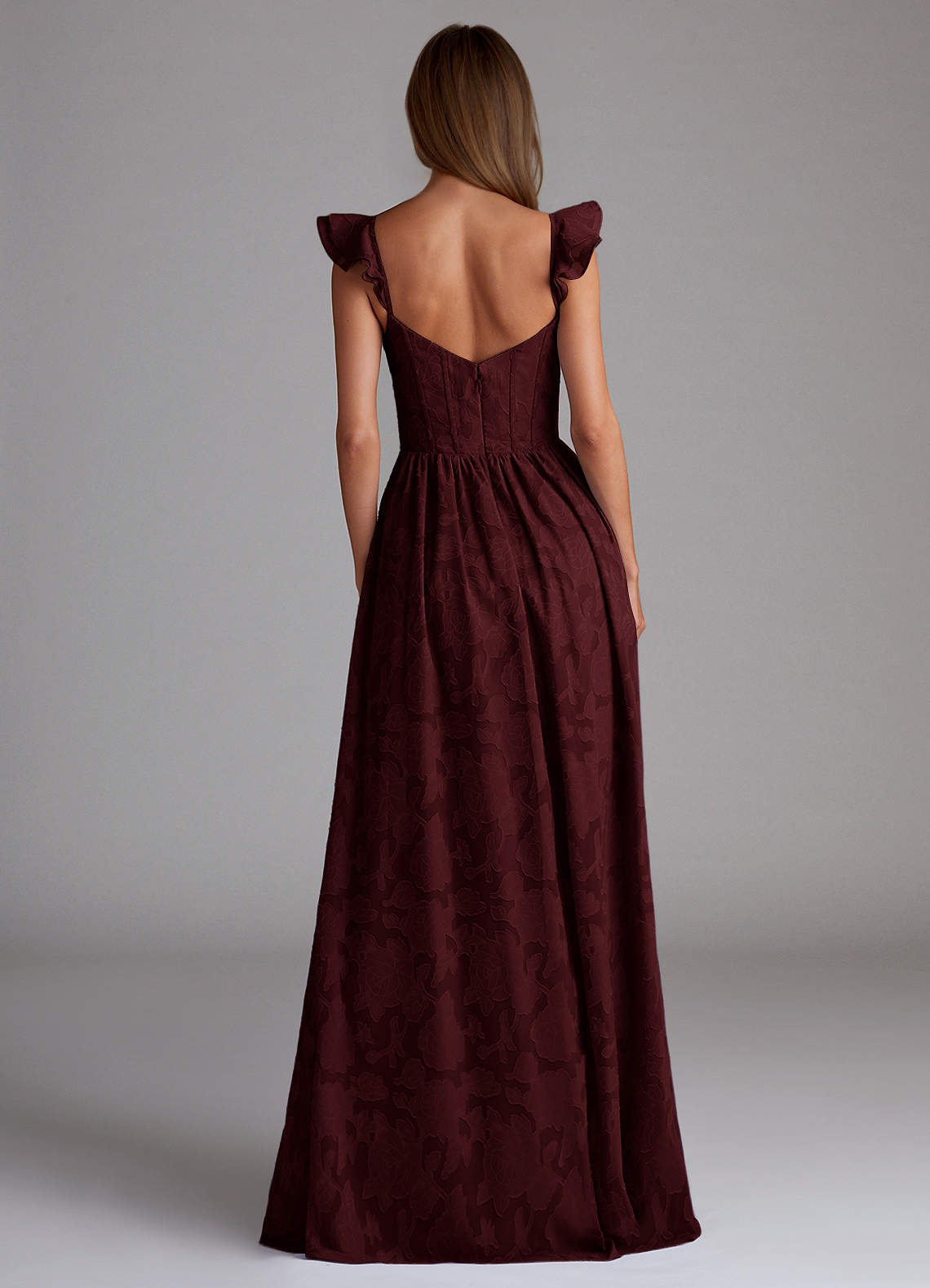 Denisse Wine Corset Maxi Prom Dress  Dress - WSBYTLP