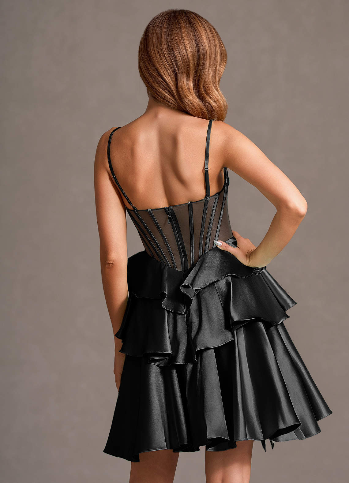 Aurisse Black Mini Dress  Dress - WSBYTLP