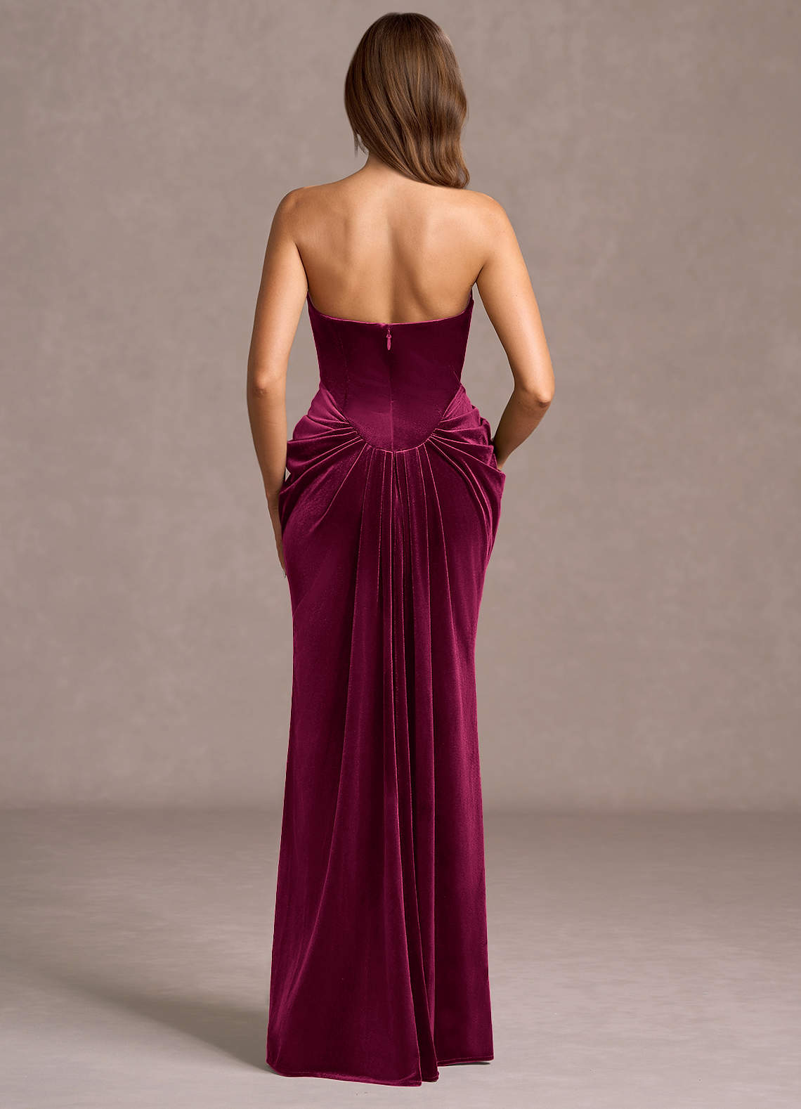 Sylvie Wine Maxi Gown  Dress - WSBYTLP