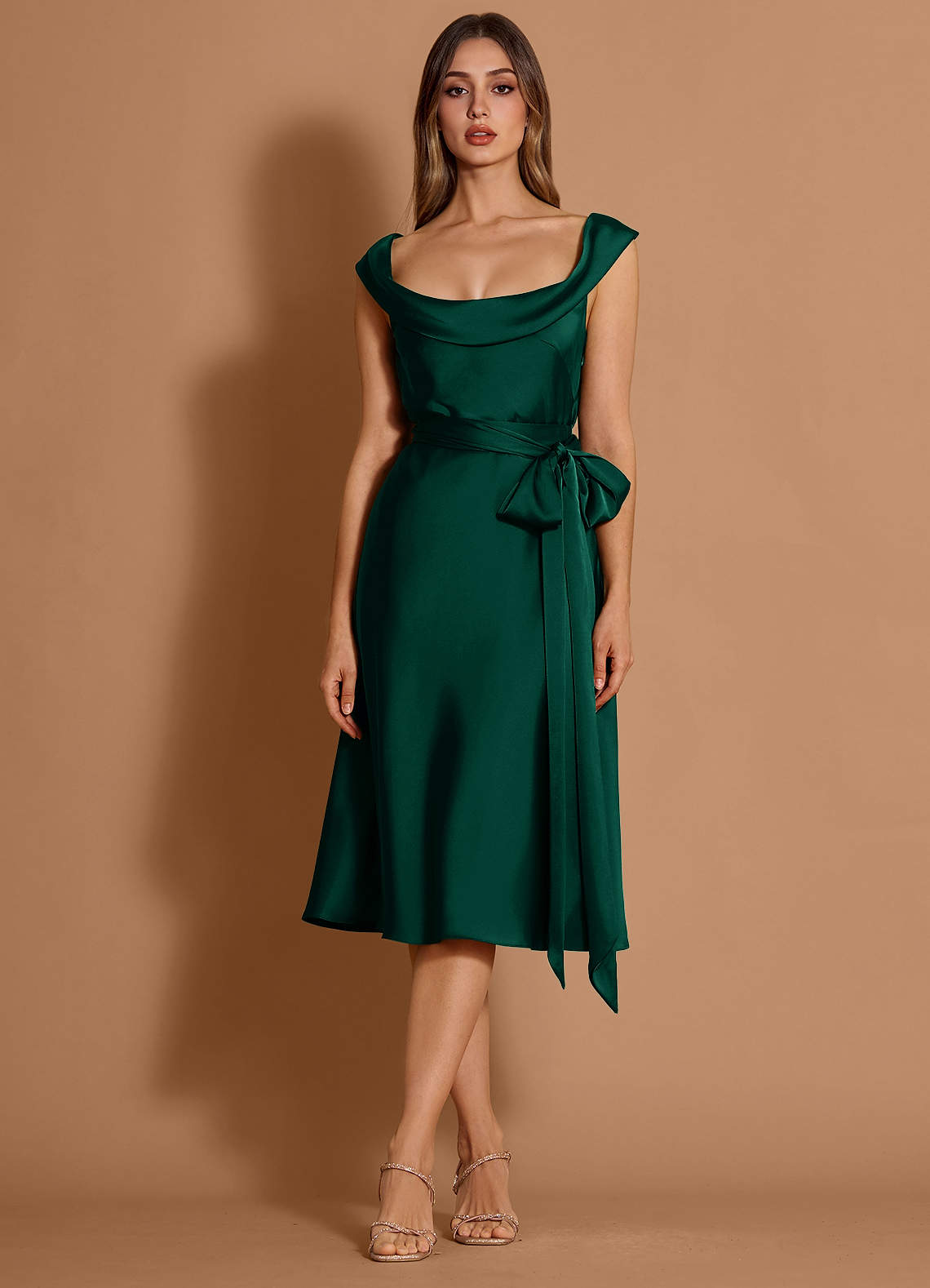 Damaris Hunter Green Midi Dress  Dress - WSBYTLP