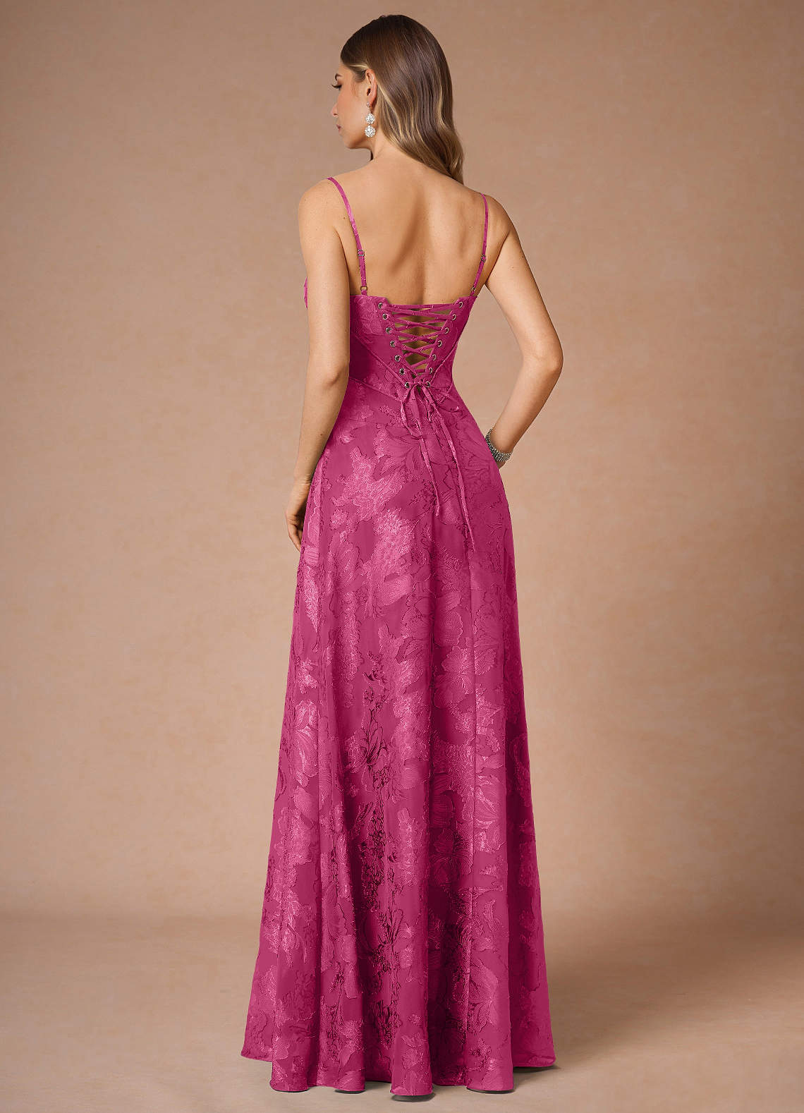 Hollis Fuchsia Lace Back Maxi Dress  Dress - WSBYTLP