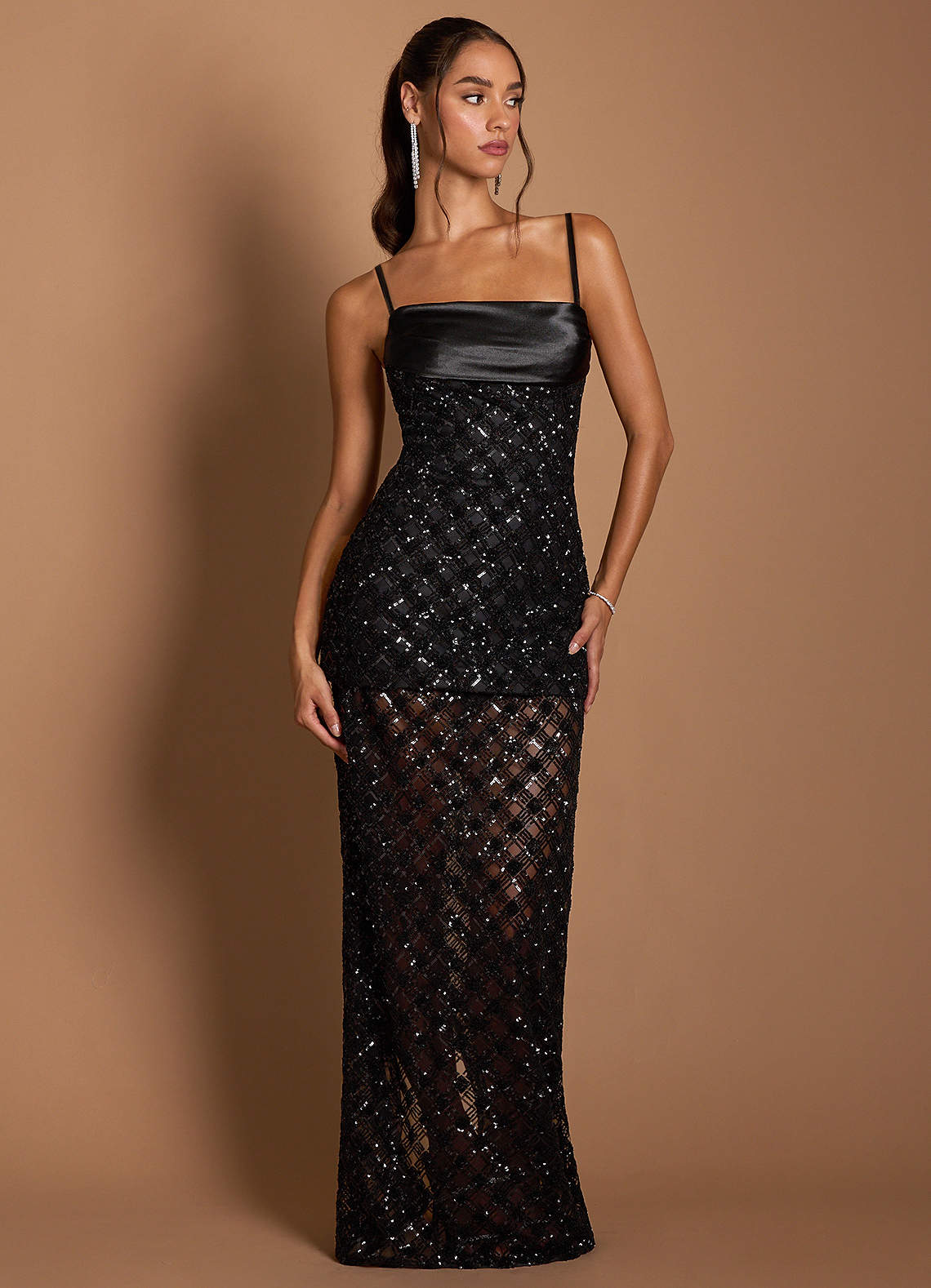 Shaina Black Maxi Dress  Dress - WSBYTLP