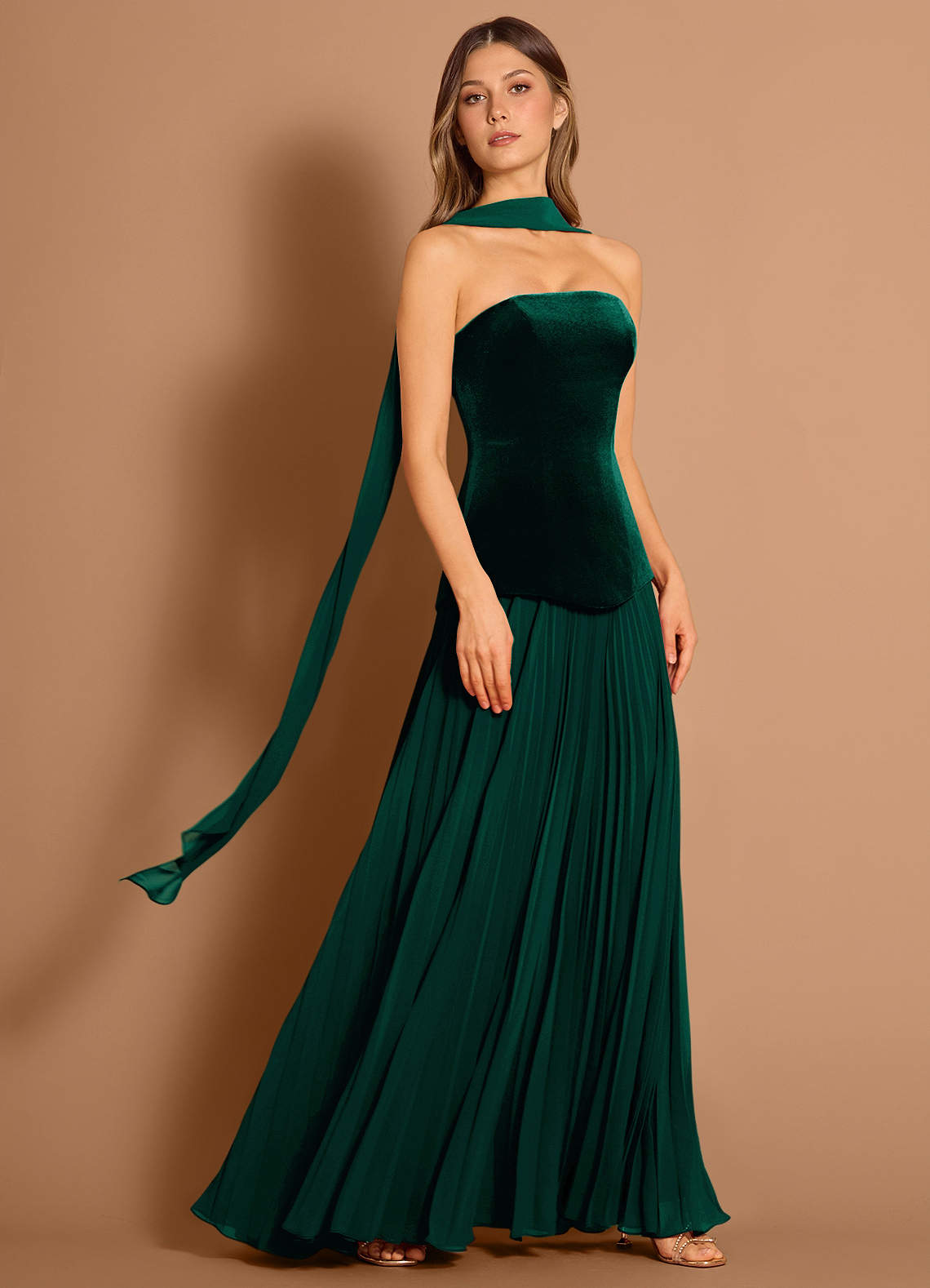 Hespera Hunter Green Maxi Dress  Dress - WSBYTLP