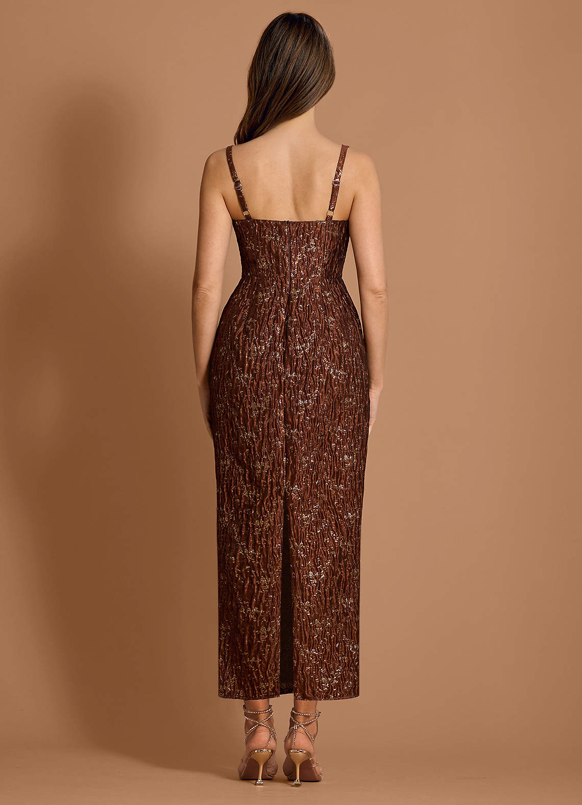 Presia Brown Maxi Dress  Dress - WSBYTLP