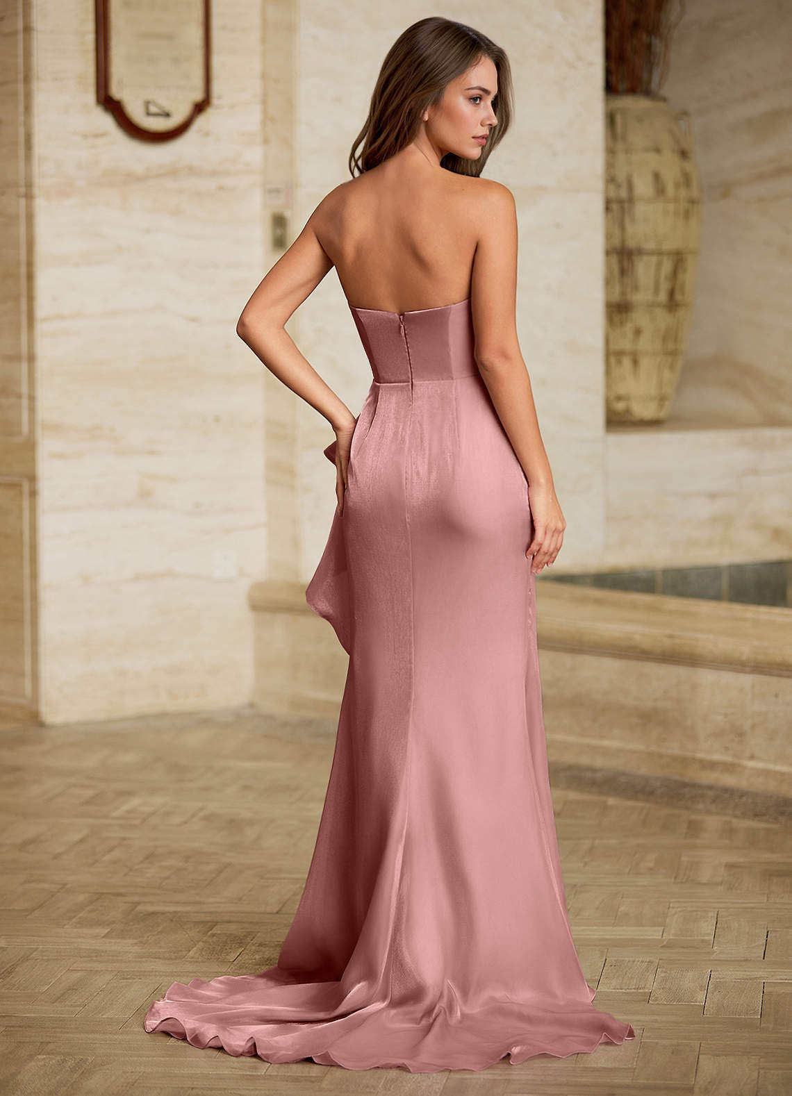 Cressidia Pink Strapless Gown  Dress - WSBYTLP