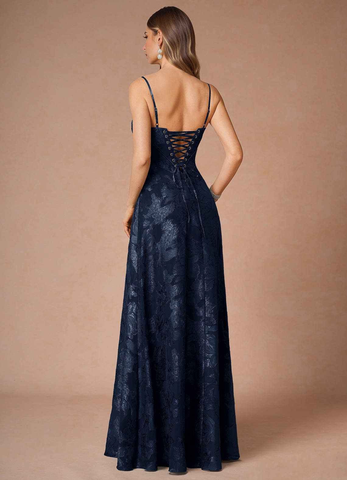 Hollis Navy Lace Back Maxi Dress  Dress - WSBYTLP