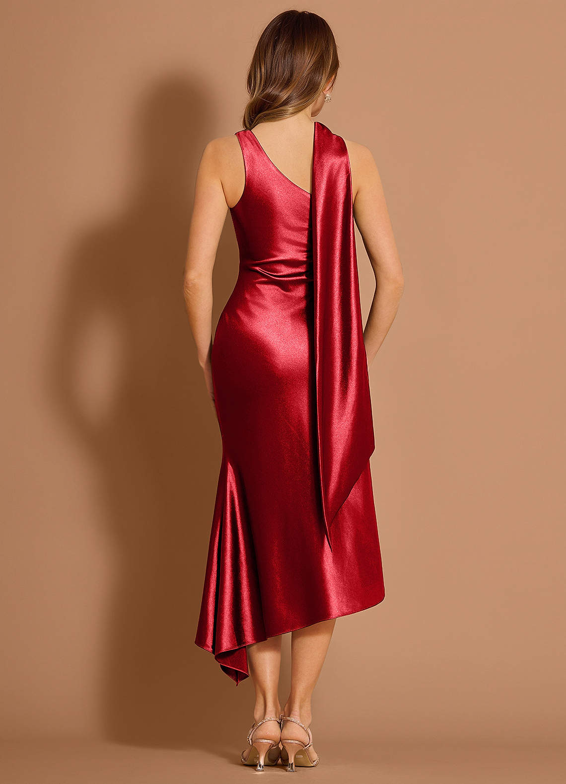 Euphemia Cherry Red Midi Dress  Dress - WSBYTLP