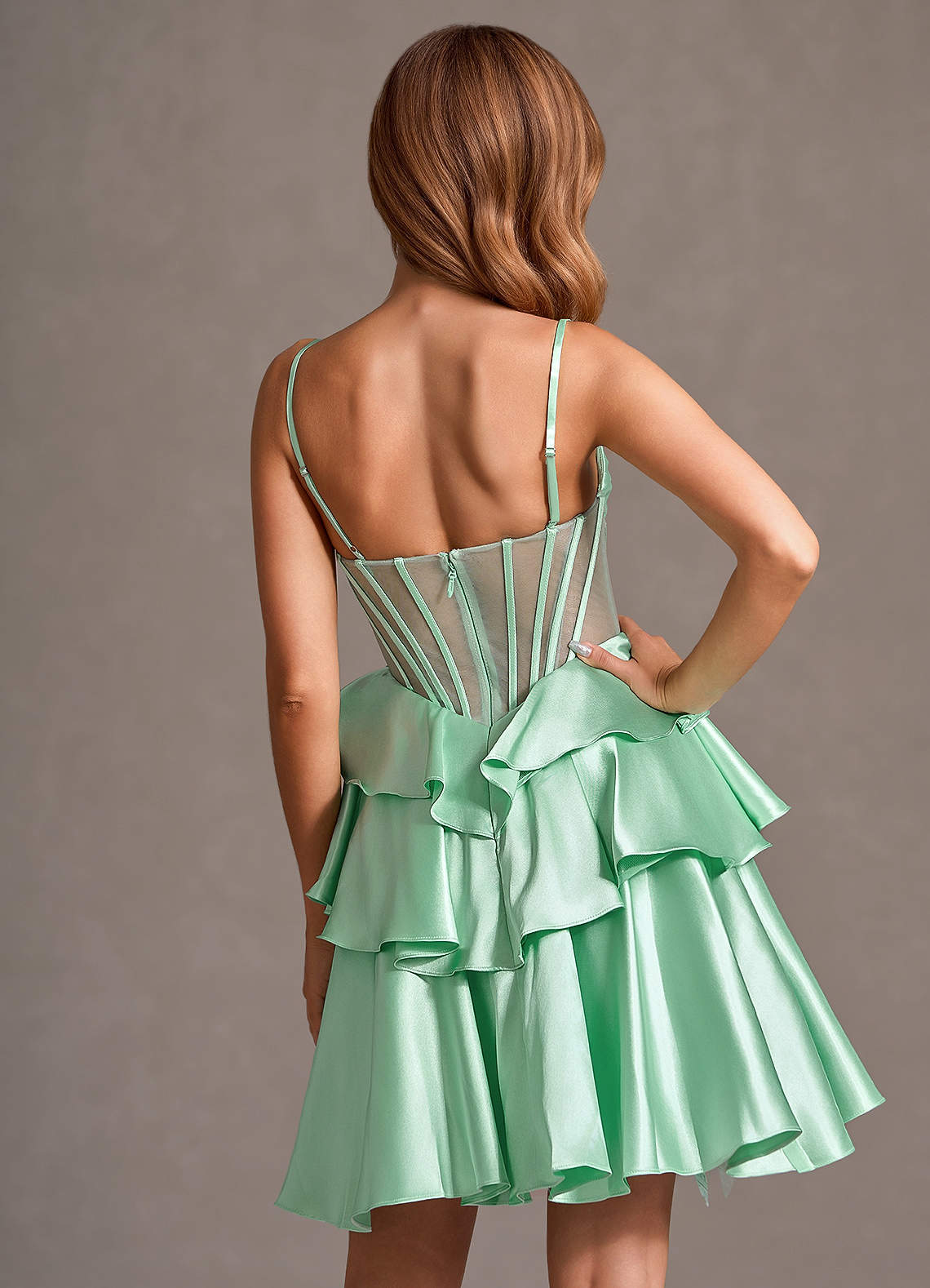 Aurisse Green Mini Dress  Dress - WSBYTLP