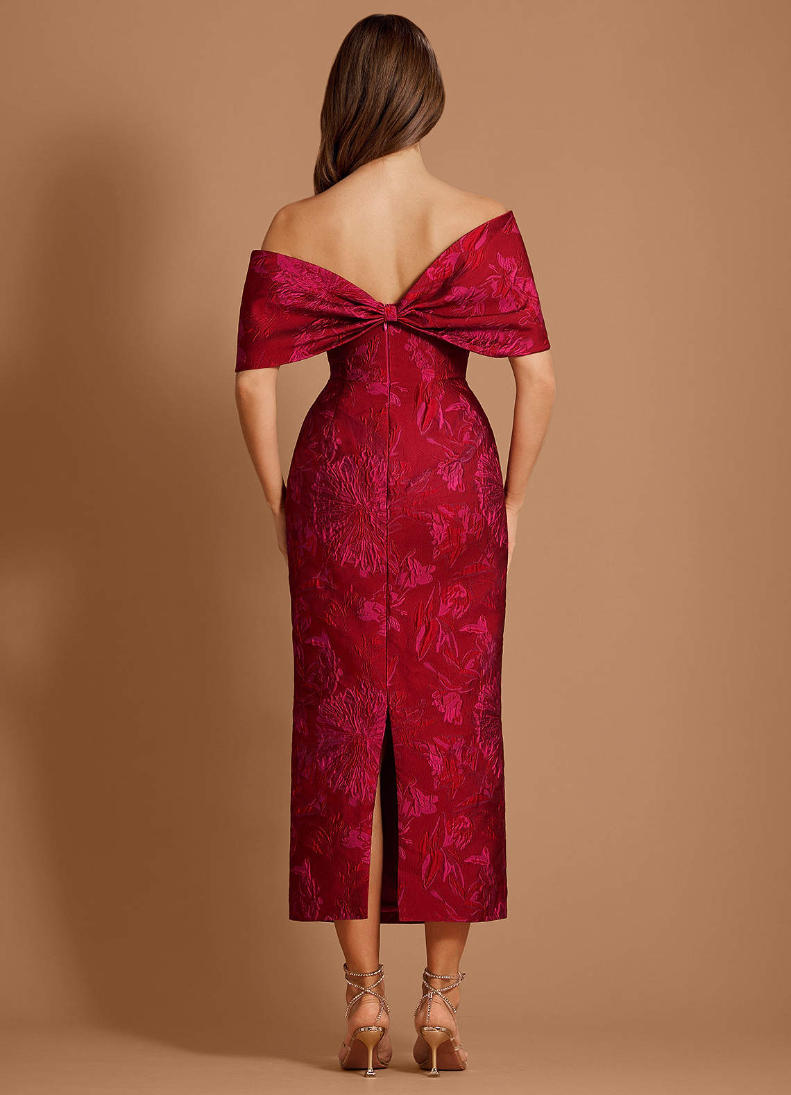 Noriel Red Hot Pink Midi Dress  Dress - WSBYTLP