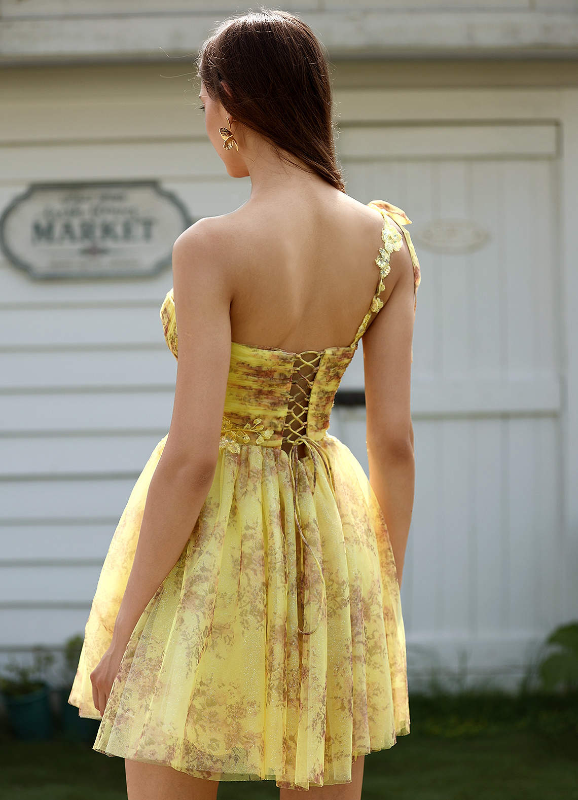 Sunpetal Yellow Mini Dress  Dress - WSBYTLP