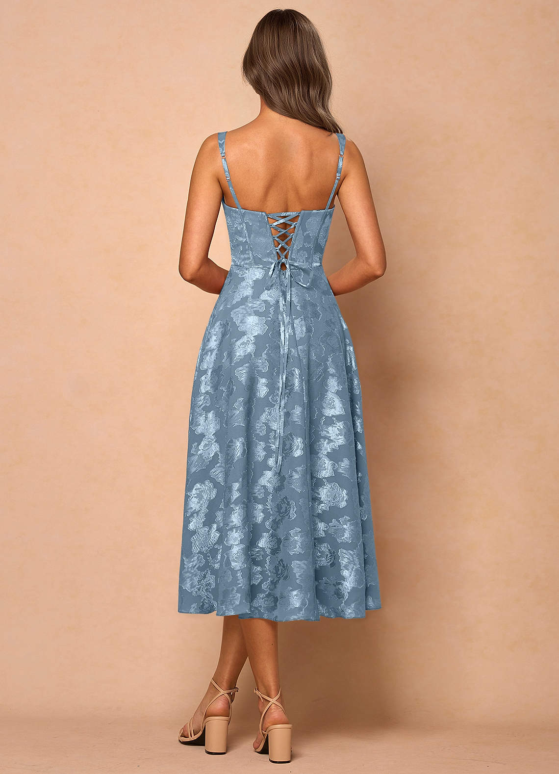 Sylvie Dusty Blue Midi Dress  Dress - WSBYTLP