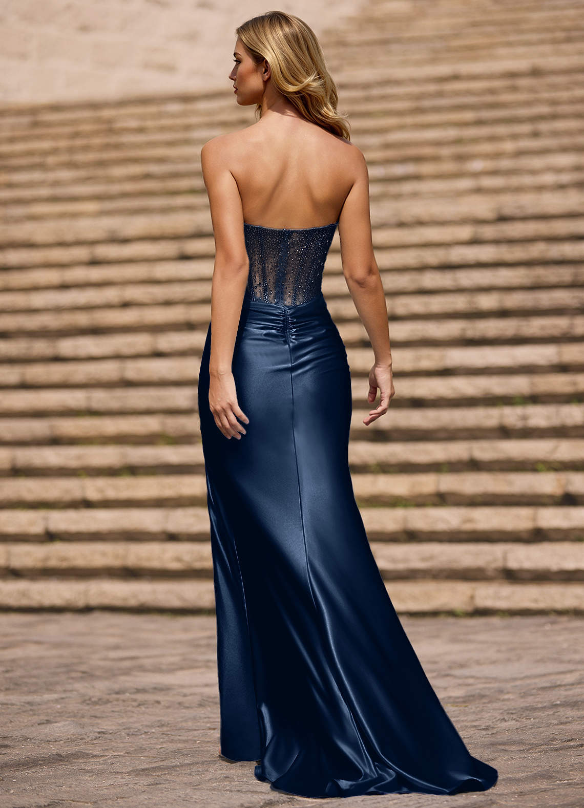 Glint Neptune Asymmetrical Rhinestone Prom Dress  Dress - WSBYTLP