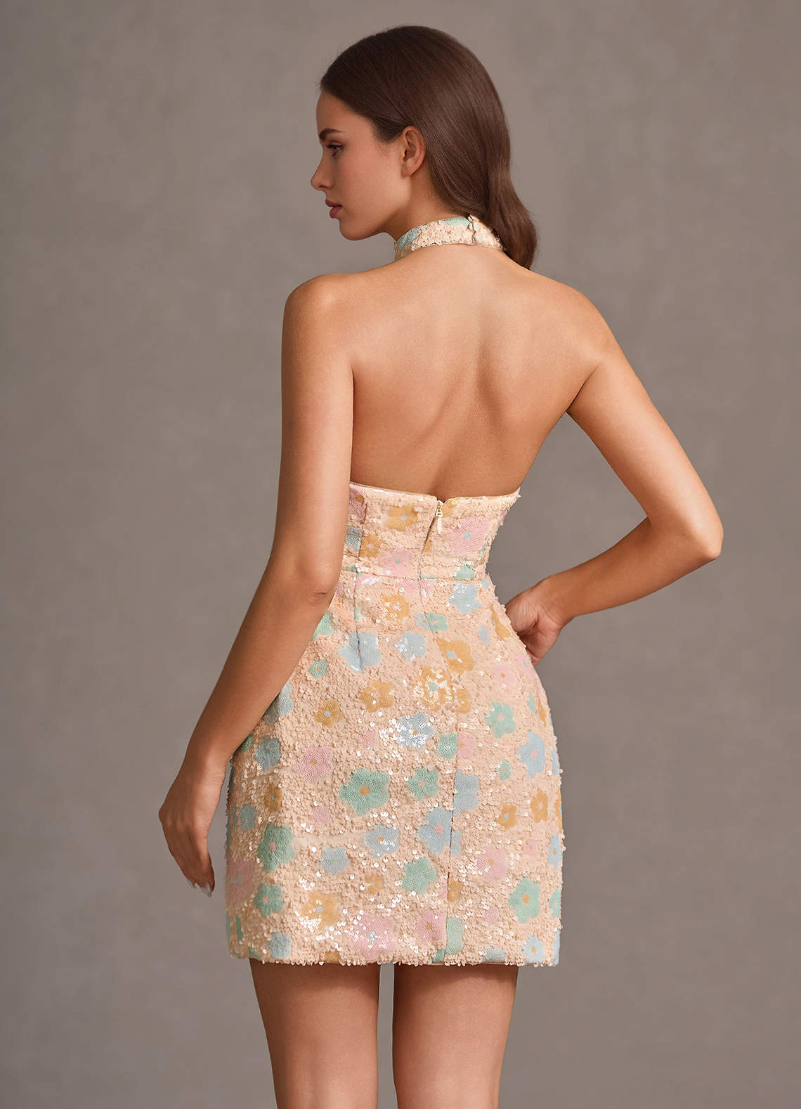 Beatrixa Champagne Mini Dress  Dress - WSBYTLP