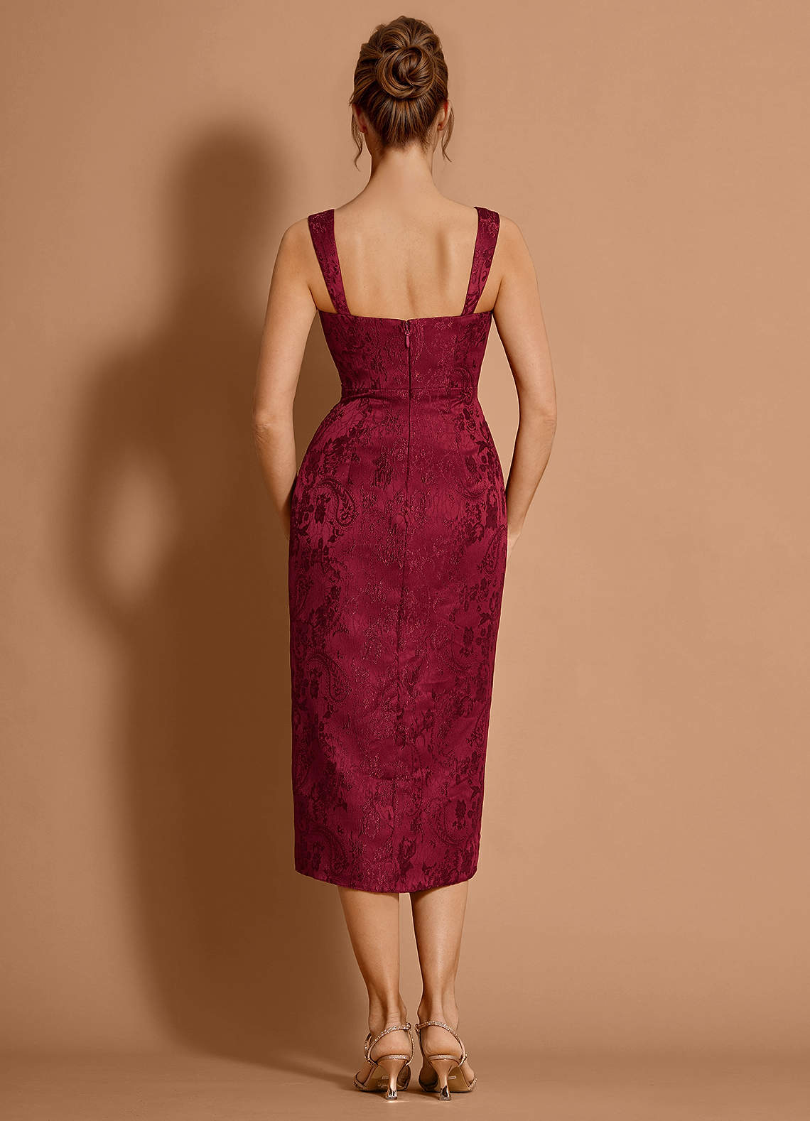 Keira Dark Raspberry Midi Dress  Dress - WSBYTLP