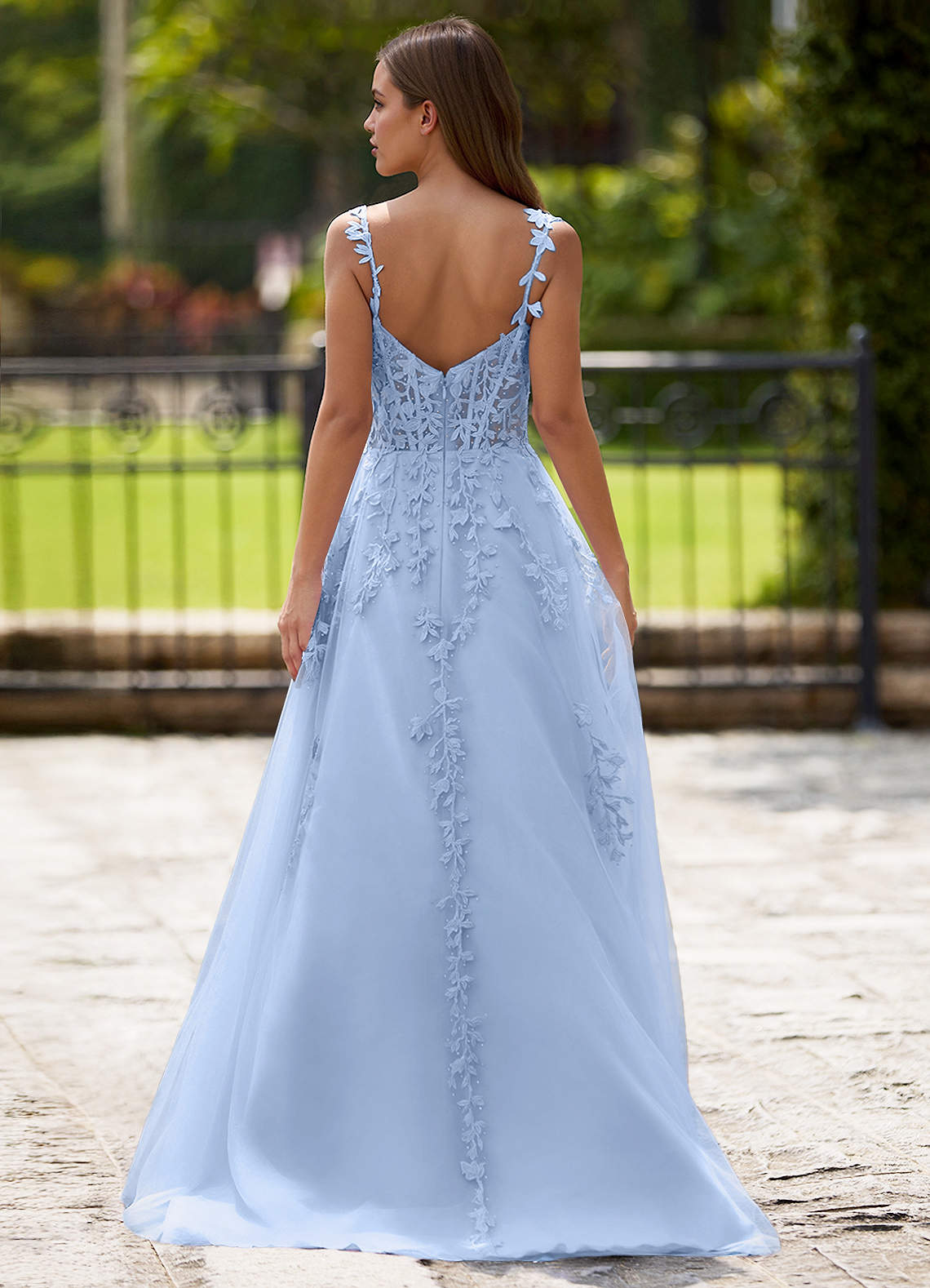 Dreamscape Sky Blue A-Line Prom Dress  Dress - WSBYTLP