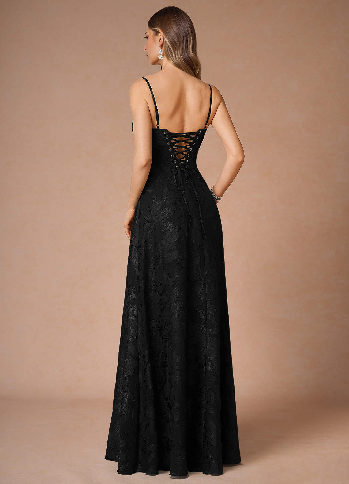 Hollis Black Lace Back Maxi Dress  Dress - WSBYTLP