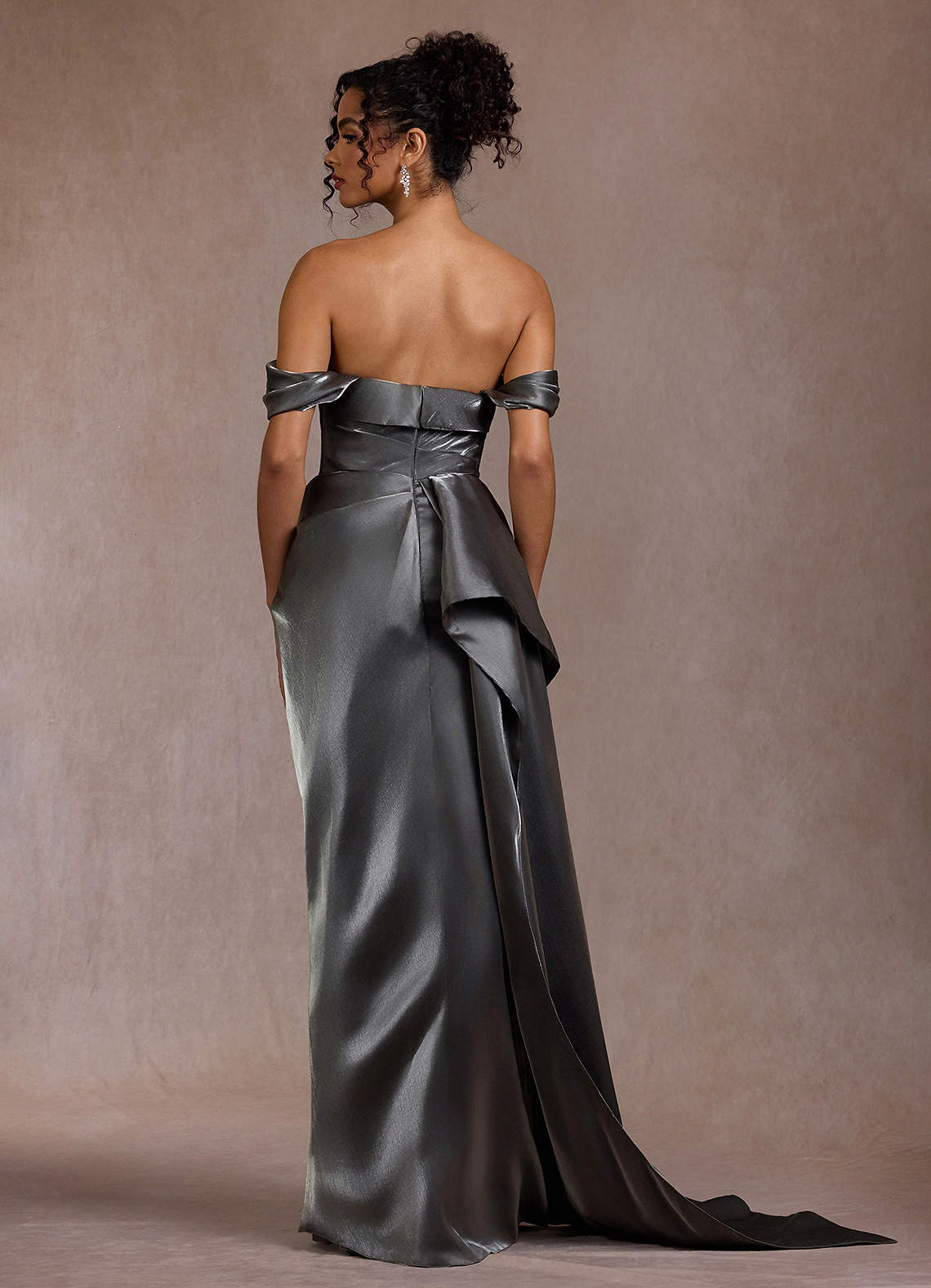 Tala Gunmetal Draped Gown  Dress - WSBYTLP