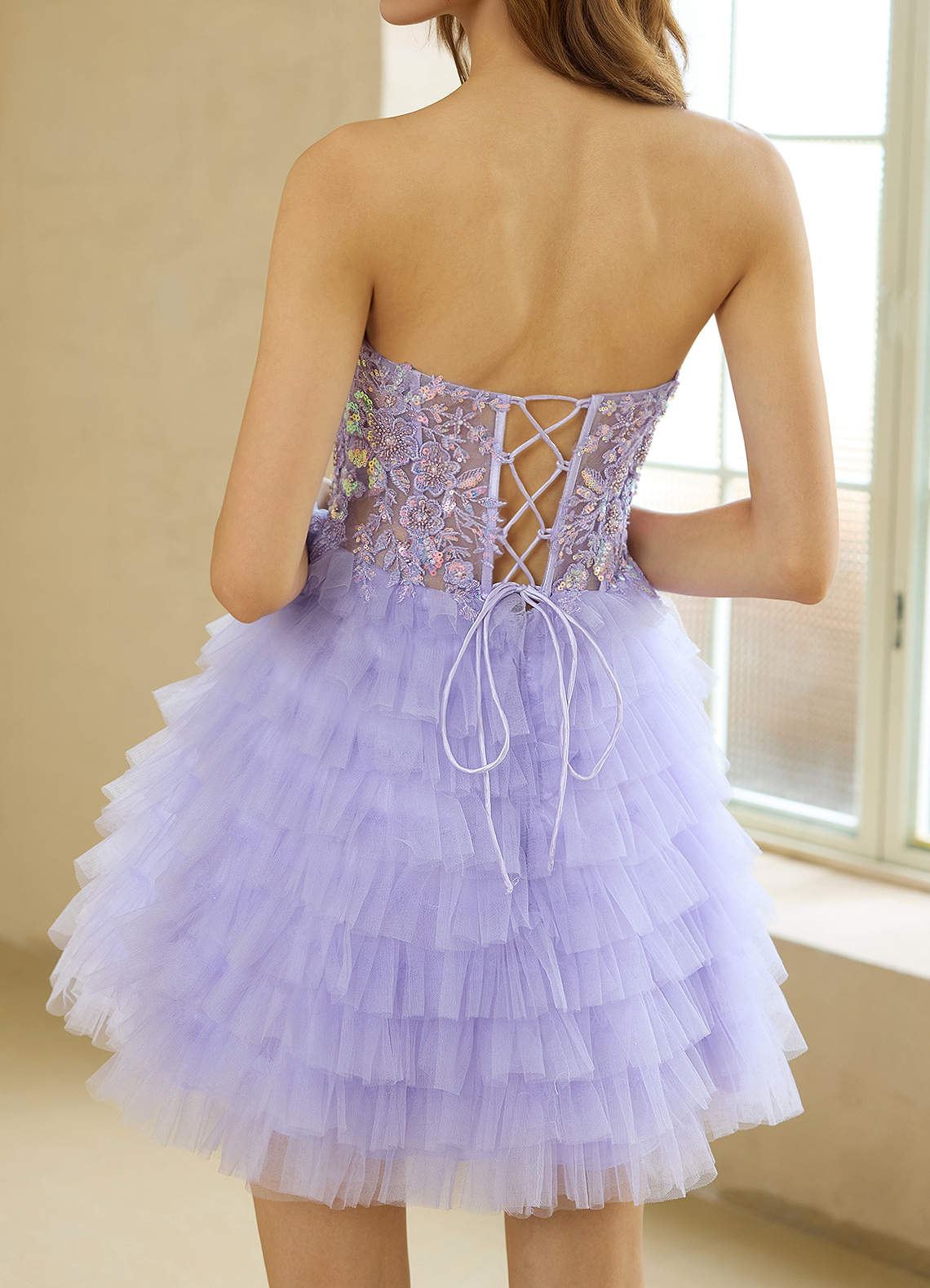 Elarisse Purple Mini Dress  Dress - WSBYTLP