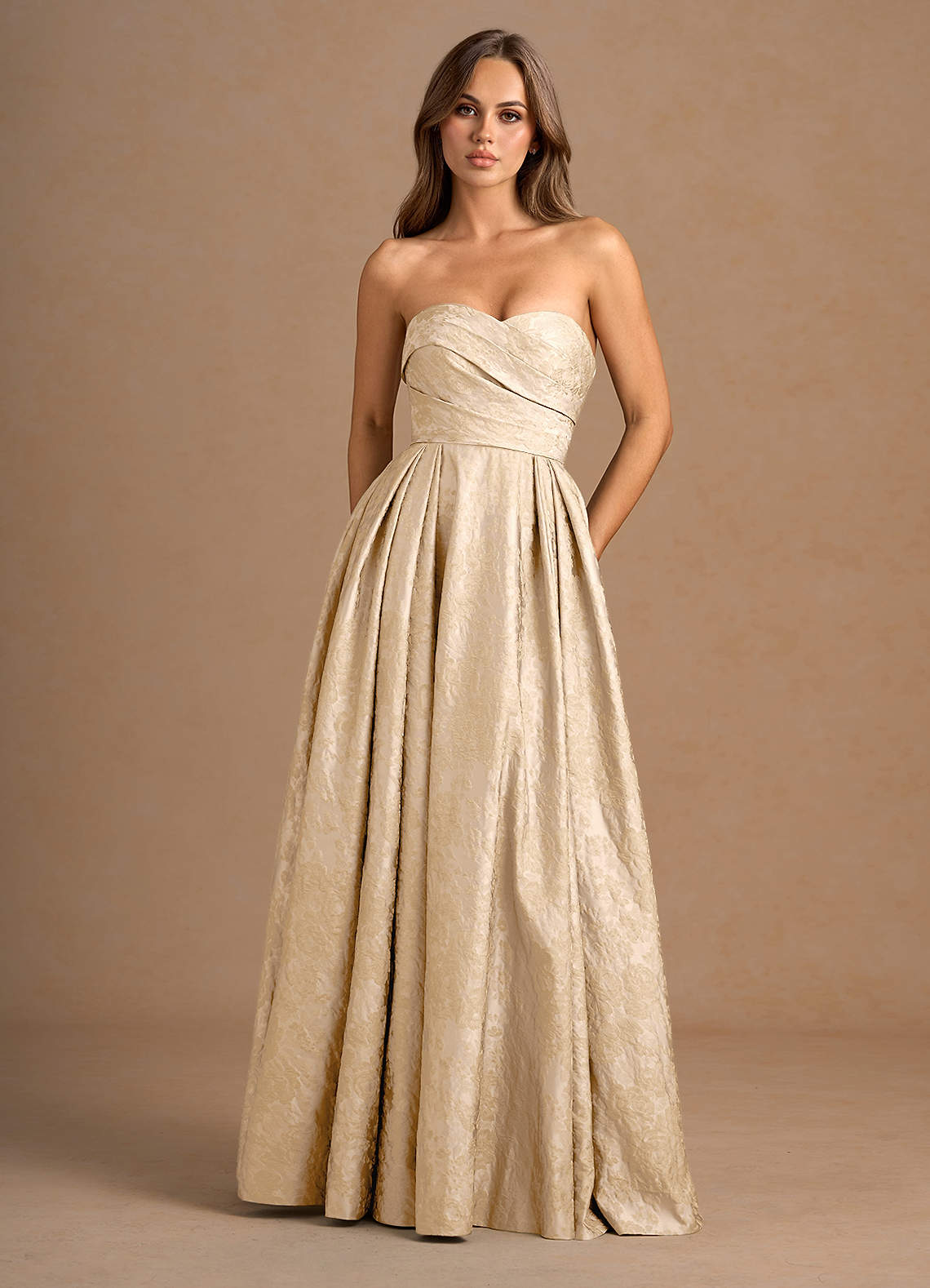 Maelis Vintage Champagne Maxi Gown  Dress - WSBYTLP