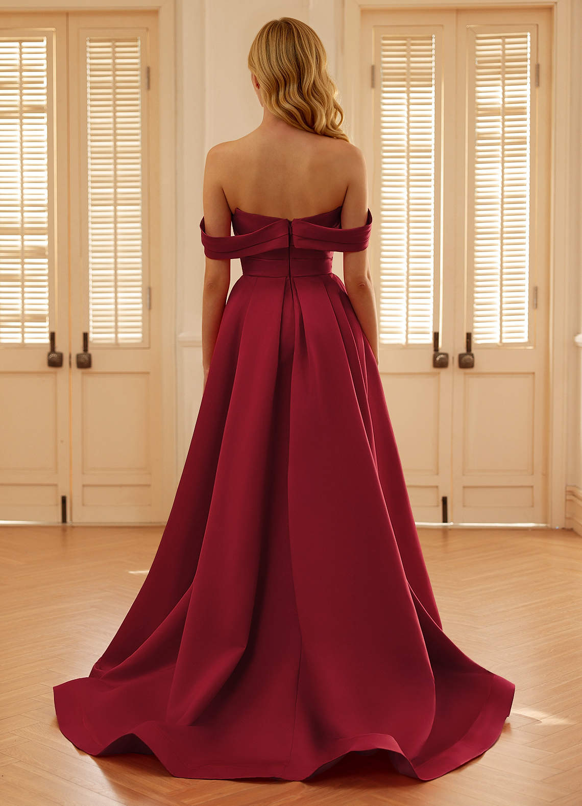 Seraphinaie Burgundy A-Line Prom Dress  Dress - WSBYTLP