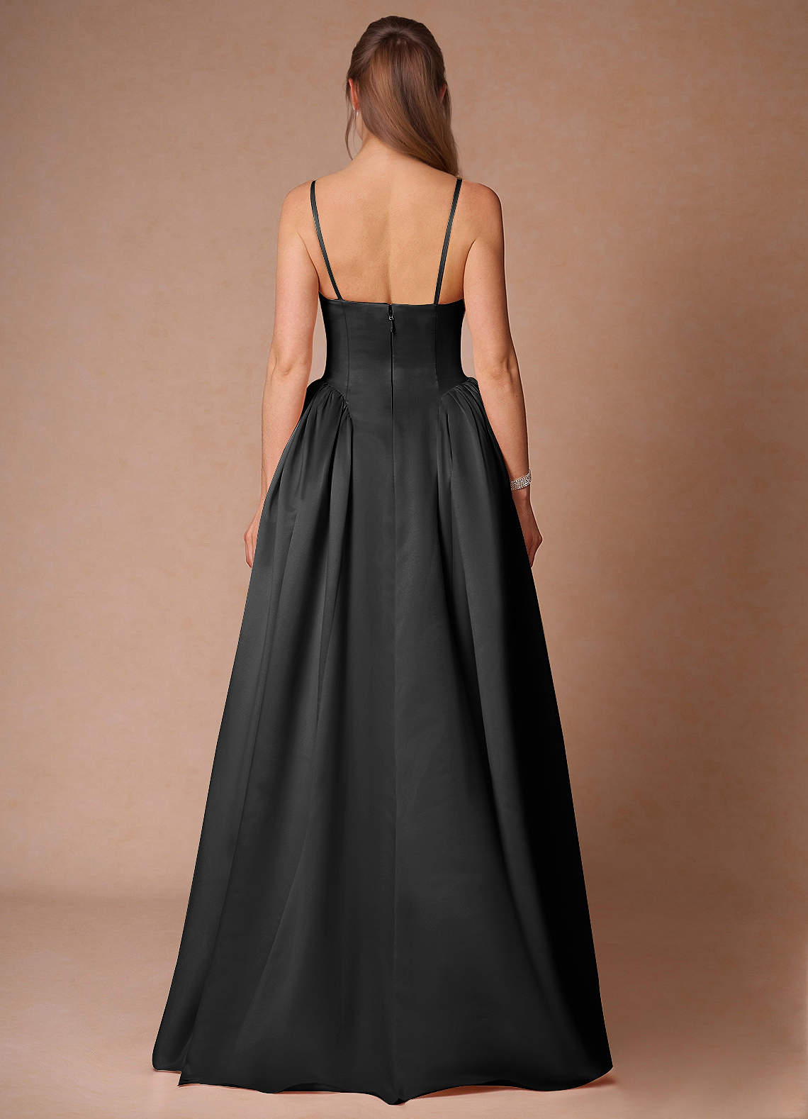Relana Black Sleeveless Bandeau Ballgown  Dress - WSBYTLP
