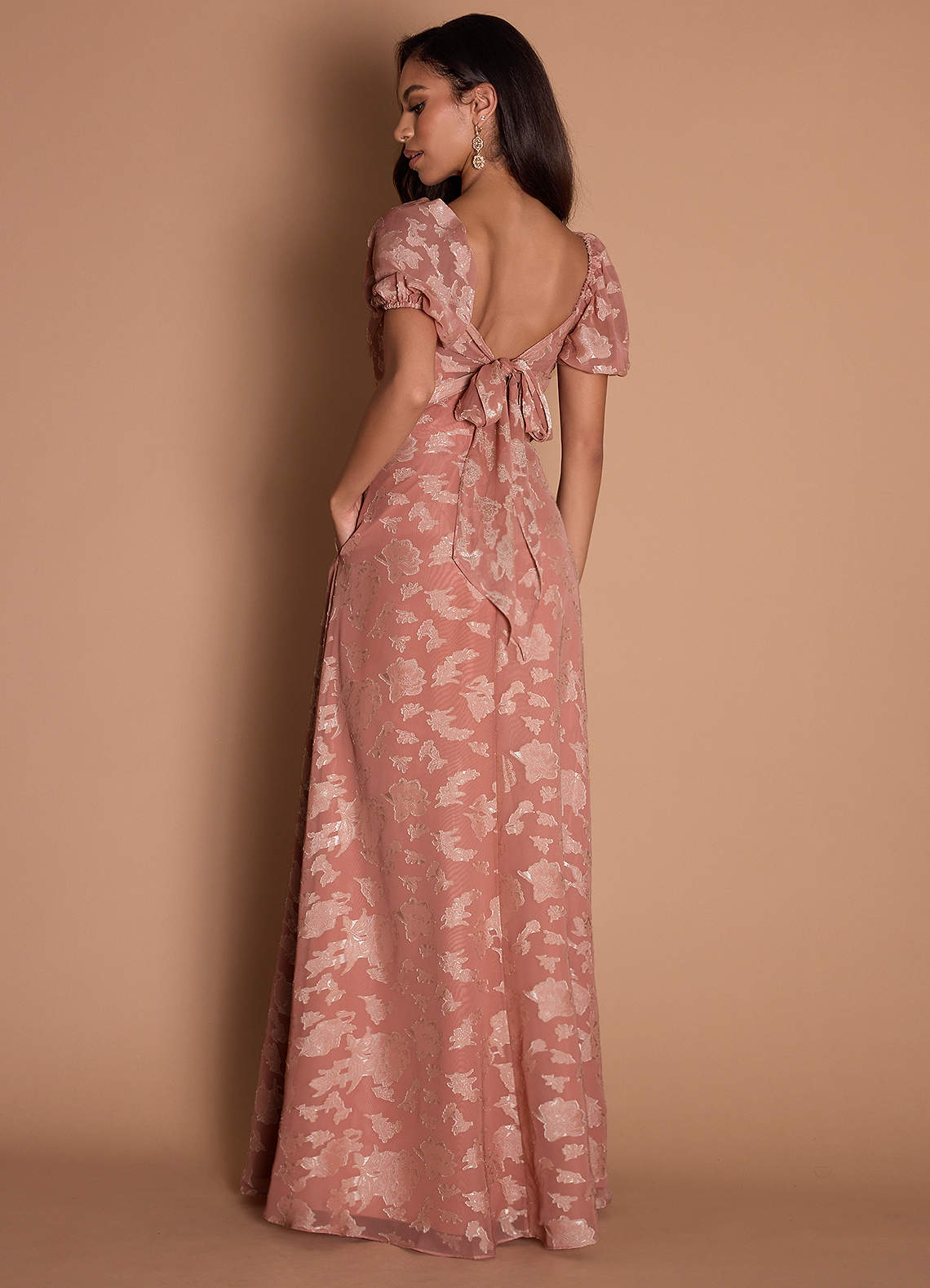 Tonia Peach Blush Maxi Dress  Dress - WSBYTLP