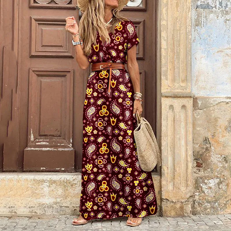 Bohemian Floral Summer Maxi Dress - SCFUDI