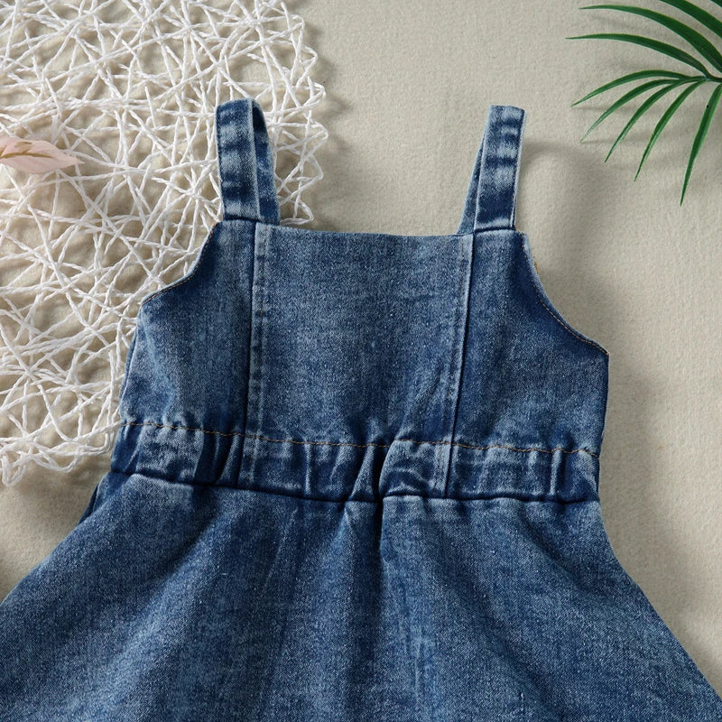 Sleeveless Denim Toddler Dress - SCFUDI