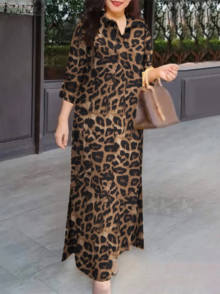 Leopard Print Long Maxi Dress - SCFUDI