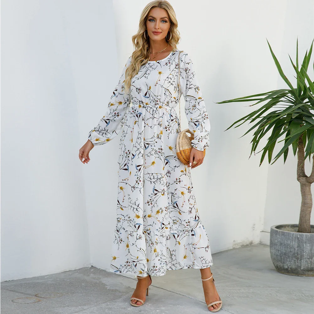 Floral Bohemian Chiffon Maxi Dress - SCFUDI