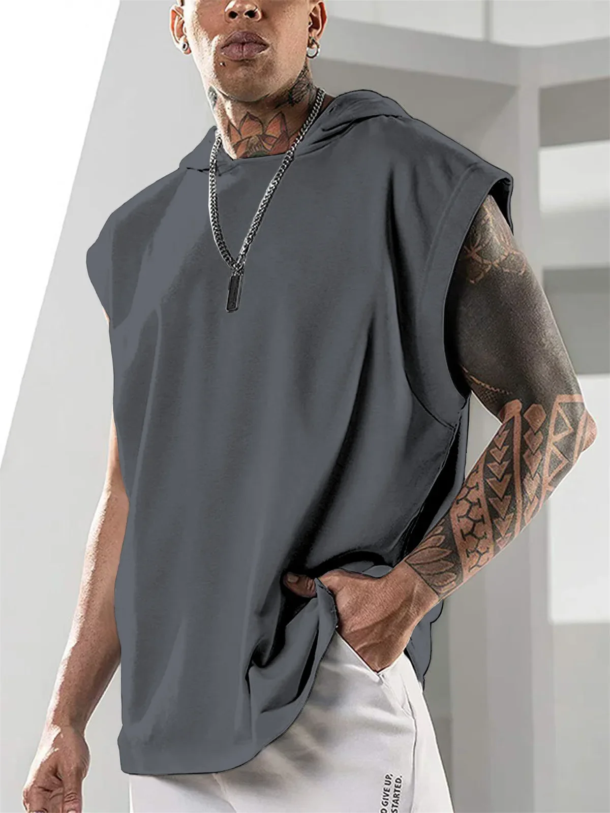 Men Lightweight Hooded Tank - SCFUDI