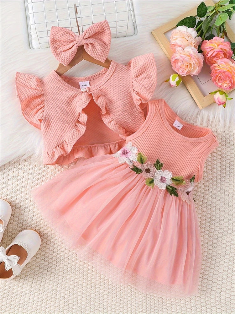 Baby Girl Flower Mesh Dress - SCFUDI