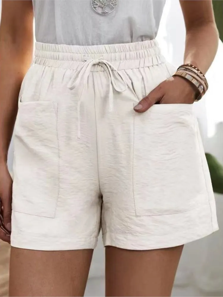 Women Linen Summer Sweatshorts - SCFUDI