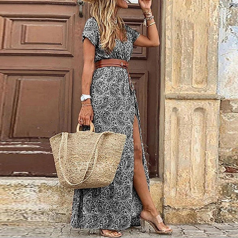 Bohemian Floral Summer Maxi Dress - SCFUDI