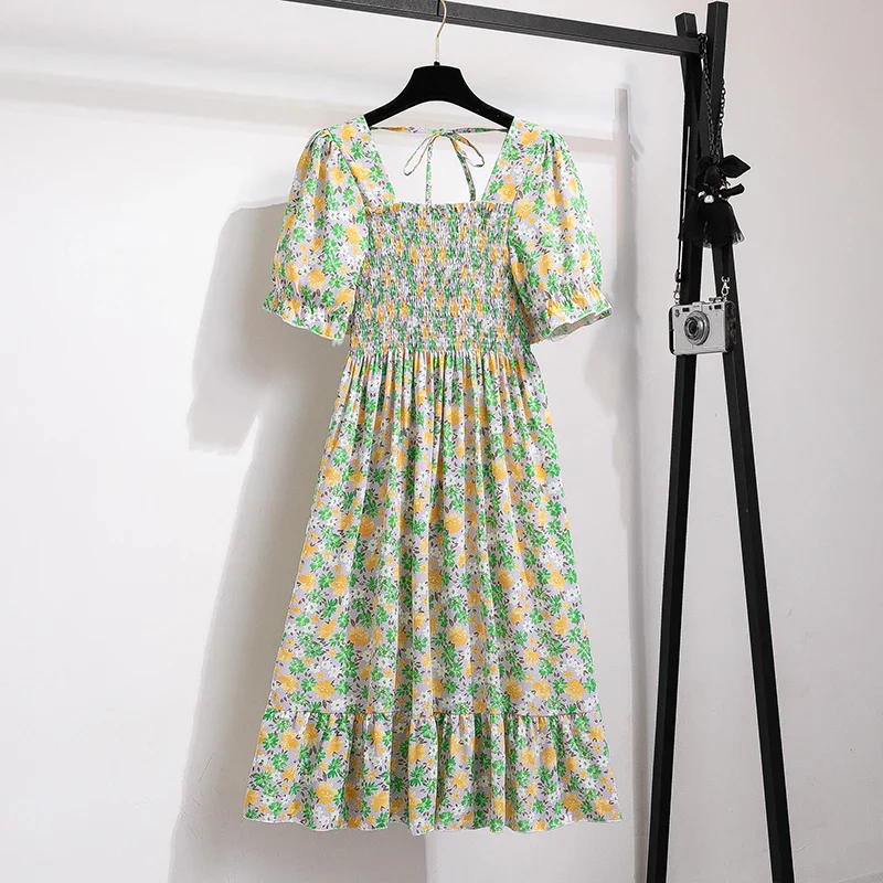 Summer Pleated Chiffon Dress - SCFUDI